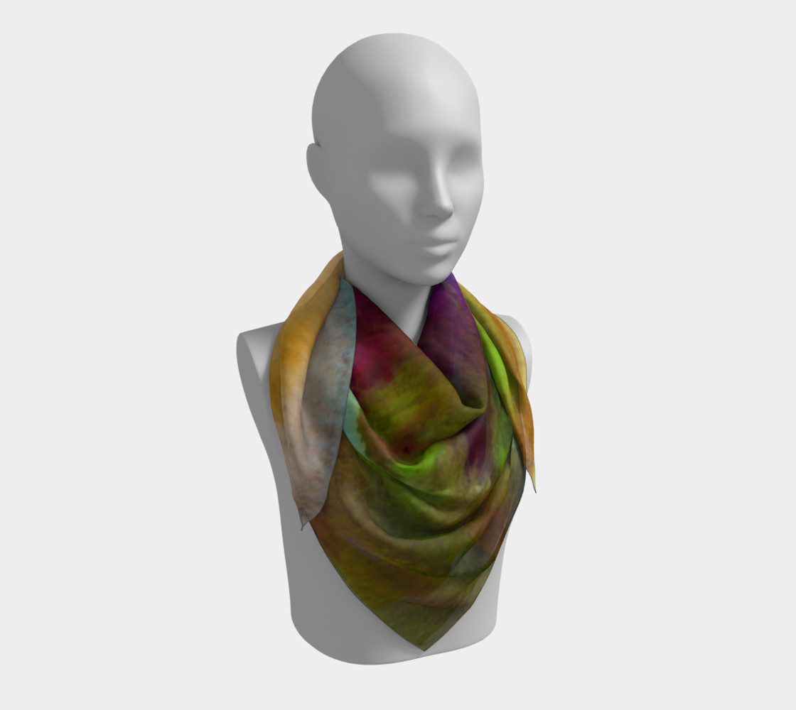 Vibrant Watercolor Square Scarf preview #3