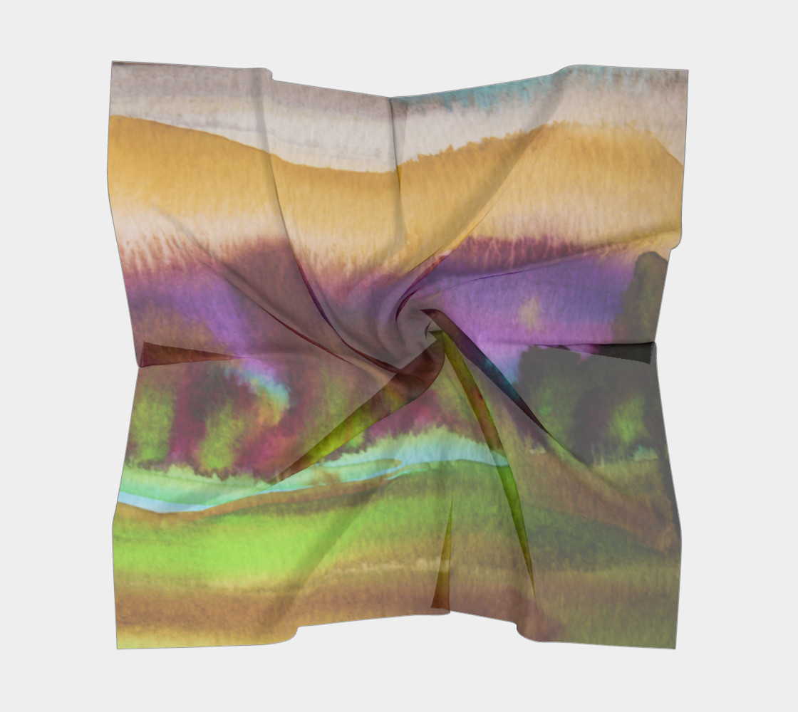 Vibrant Watercolor Square Scarf preview #5