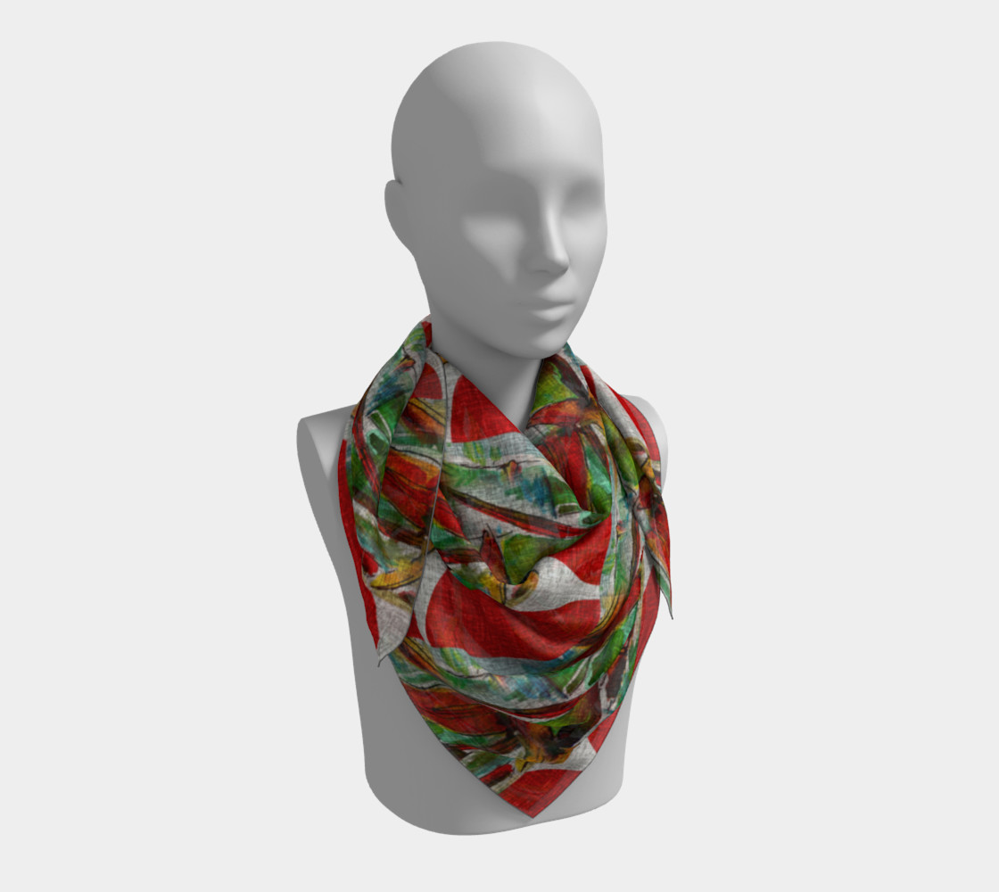 Oriental Red Sun and Bamboo Scarf preview #3