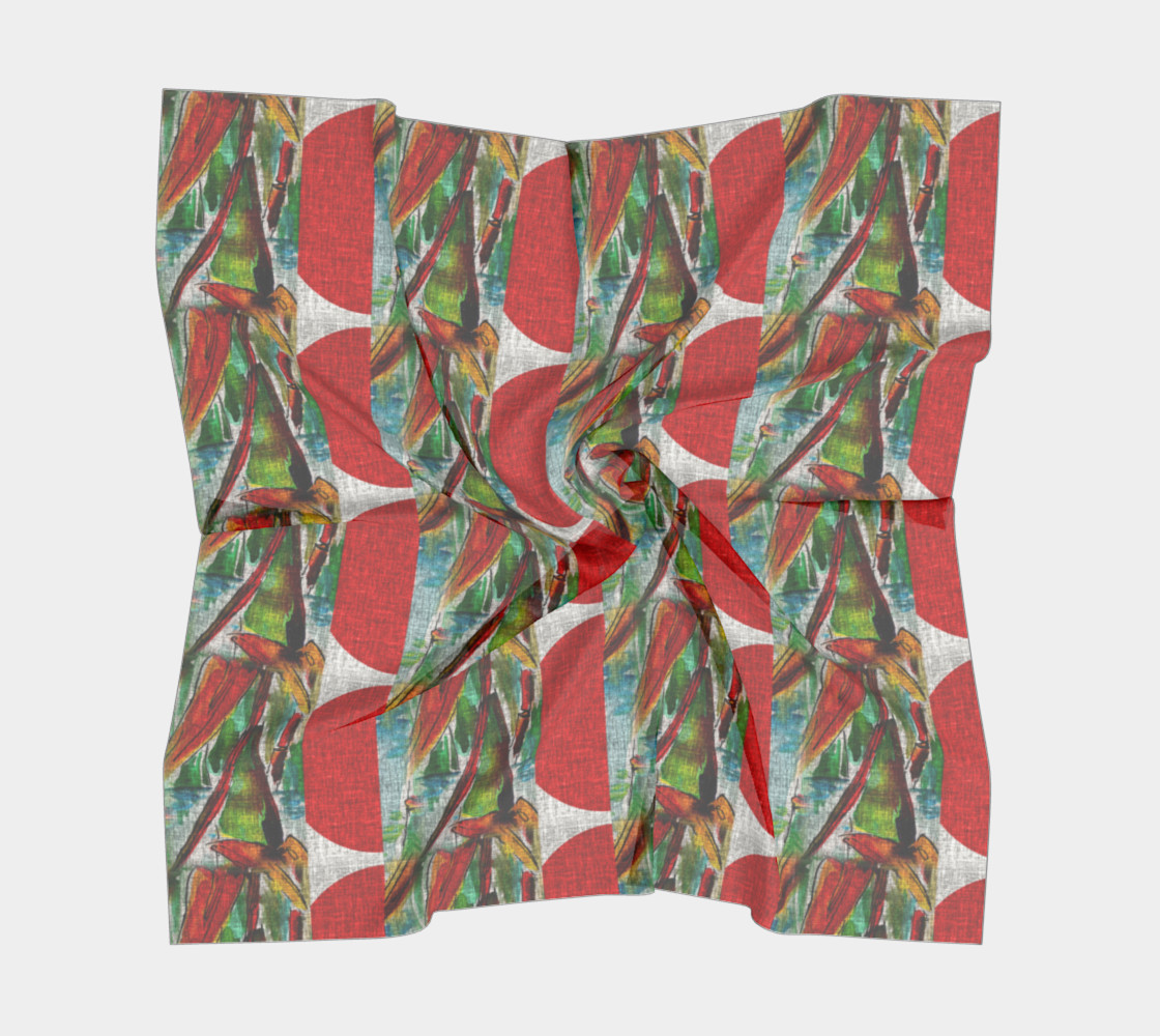 Oriental Red Sun and Bamboo Scarf preview #5