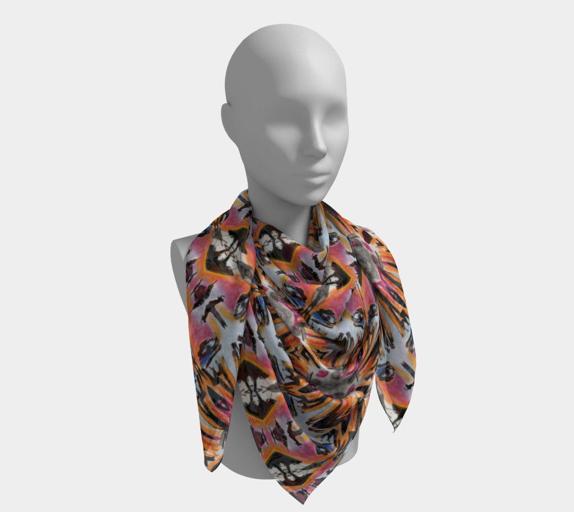 Tribal Expression Pattern Pink and Black Scarf preview #4