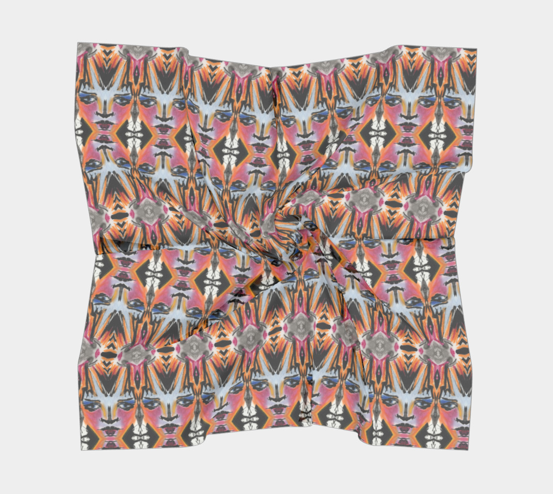 Tribal Expression Pattern Pink and Black Scarf preview #5