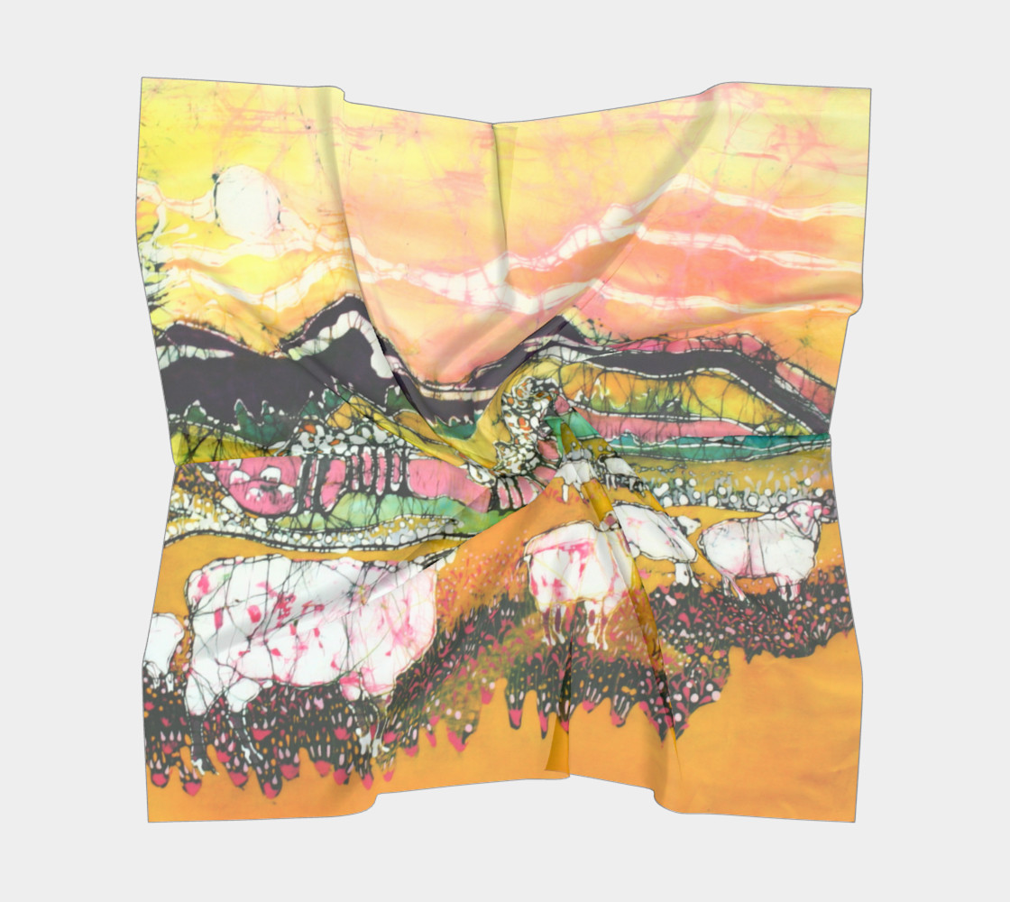 Sheep on a Sunny Summer Day Square Scarf preview #5