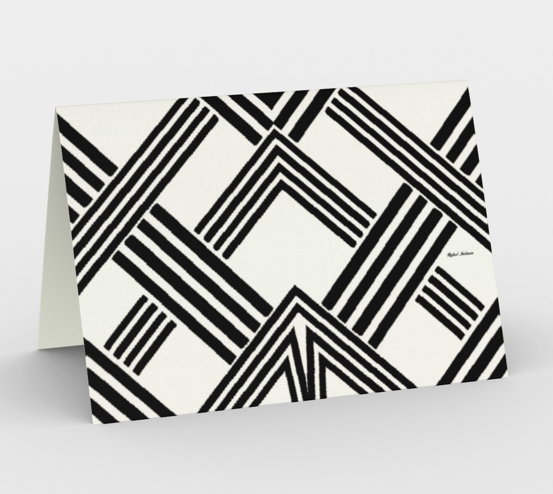 Black and White Diamond Stationery Card Landscape 3D preview