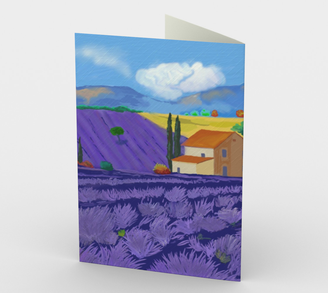 Aperçu de Lavender Farm Stationary Card Portrait #2