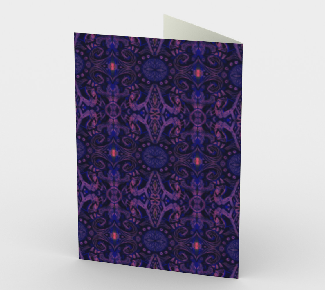 Curves & lotuses, abstract arabesque pattern, ultra-violet Miniature #3