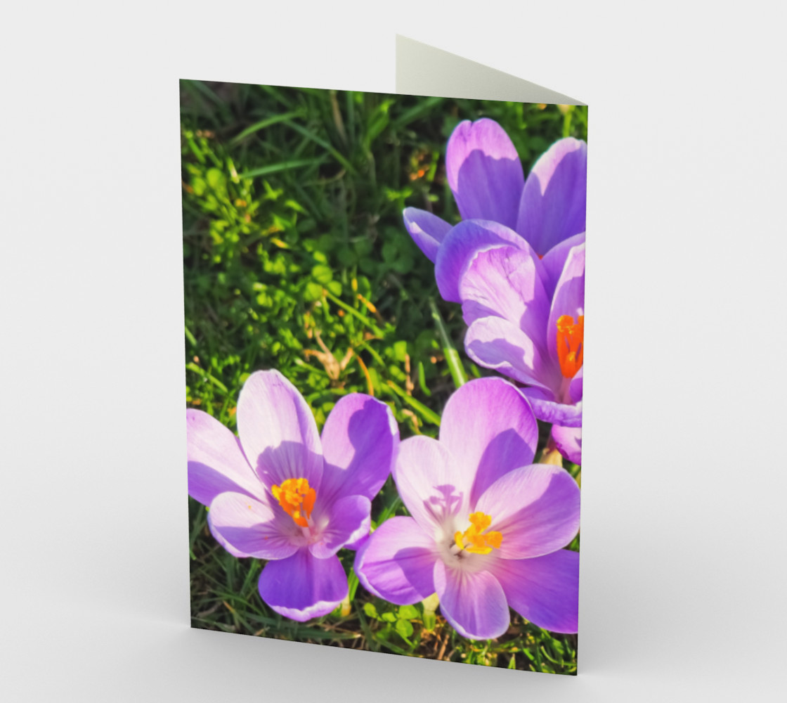 Purple Spring Crocus Stationary Card greeting card preview #2