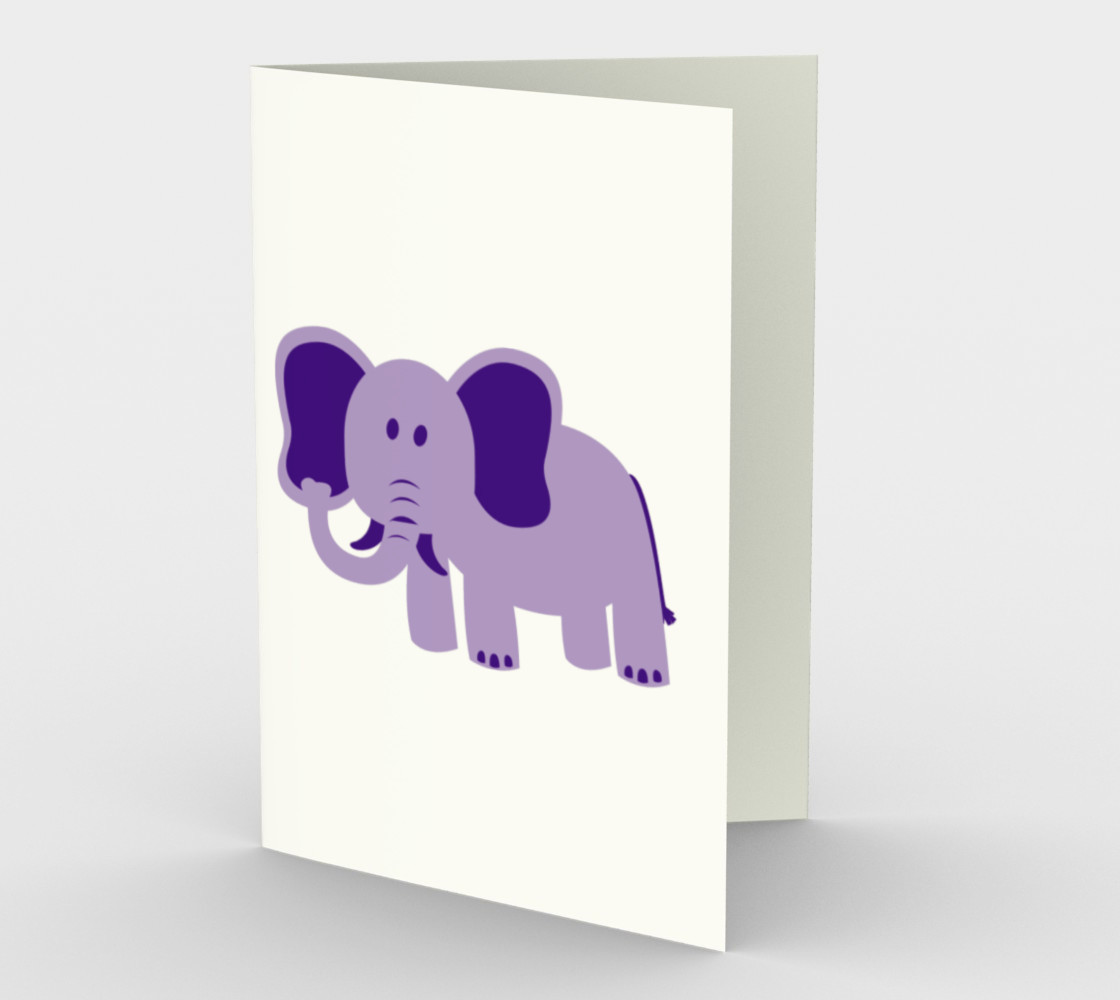 Purple Elephant Stationary Greeting Card preview #1