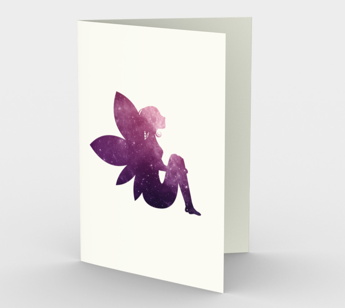 Aperçu de Purple Fairy Stationary greeting Card #1