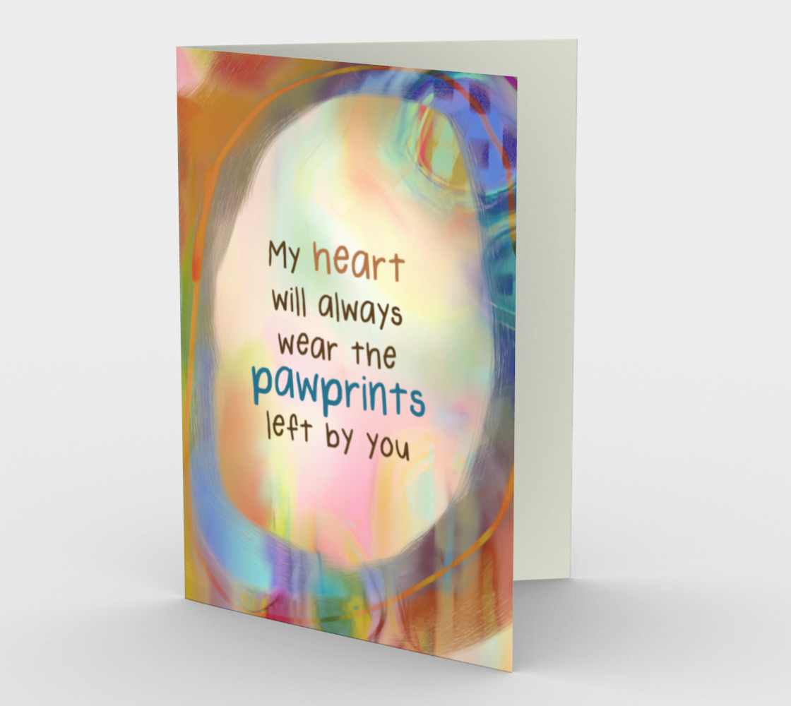 0555.Heart - Pawprints - Loss of Pet Sympathy Card by Delores preview #1