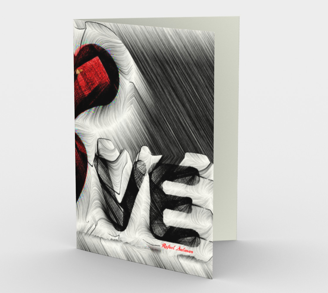 Love Sketch Stationery Card Portrait 3D preview