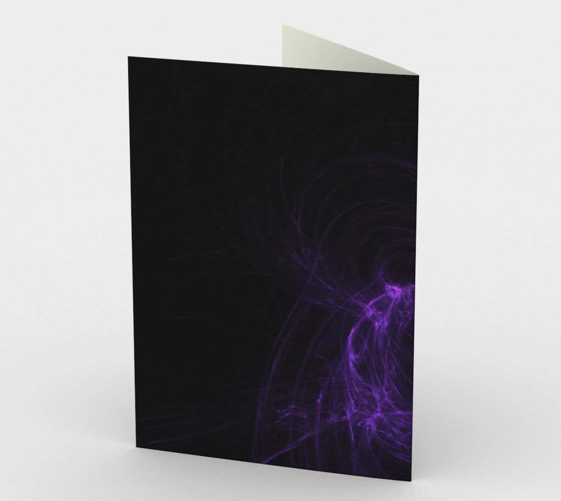 Purple Fractal on Black Stationary Card preview #2