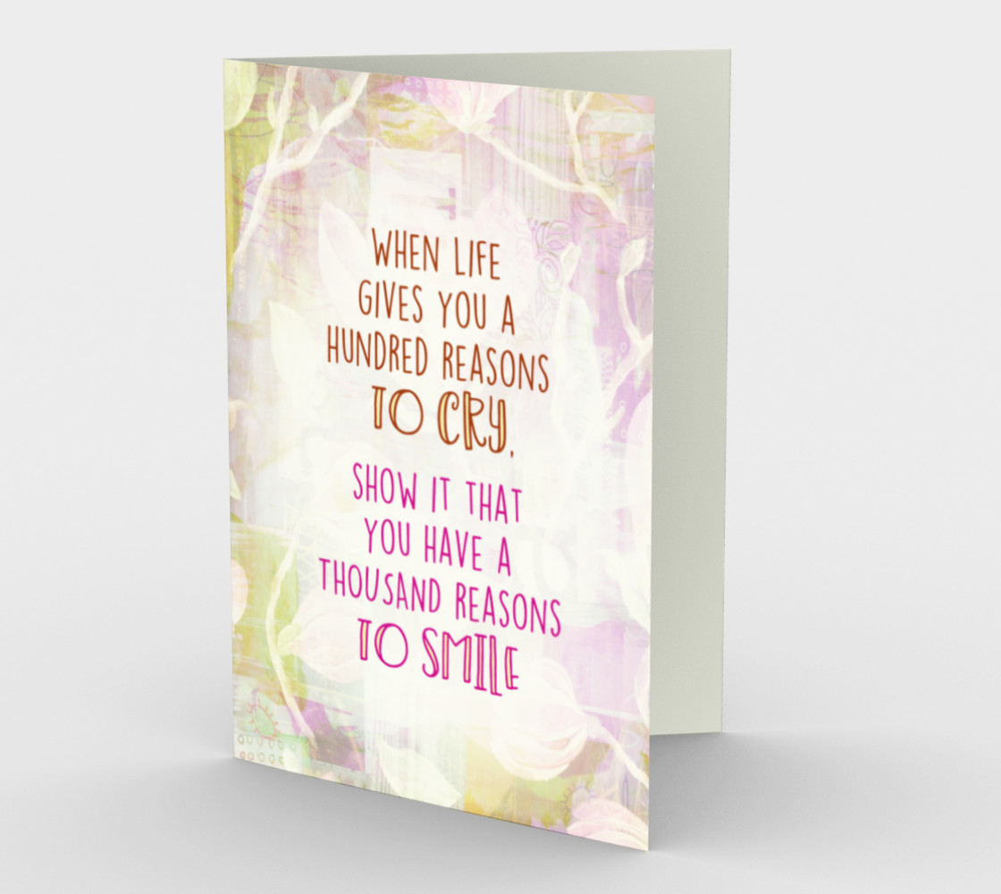 1271 Reasons To Smile Floral Stationery Card by Deloresart preview #1