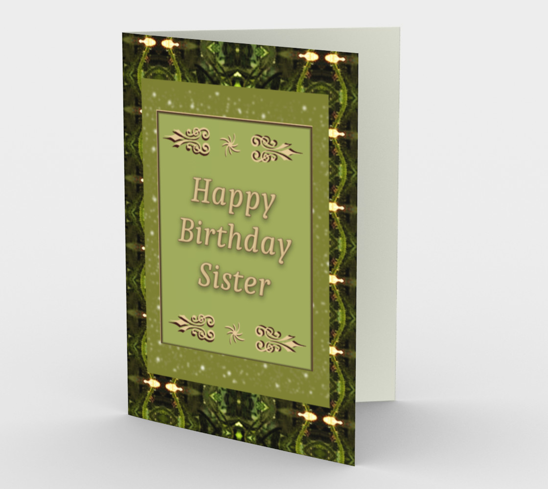 Green Happy Birthday Sister Miniature #2