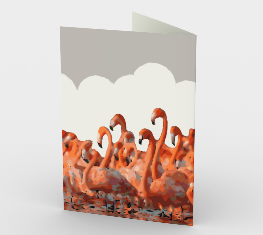 Aperçu de Pink Coral Flamingos Stationery Note Card #2