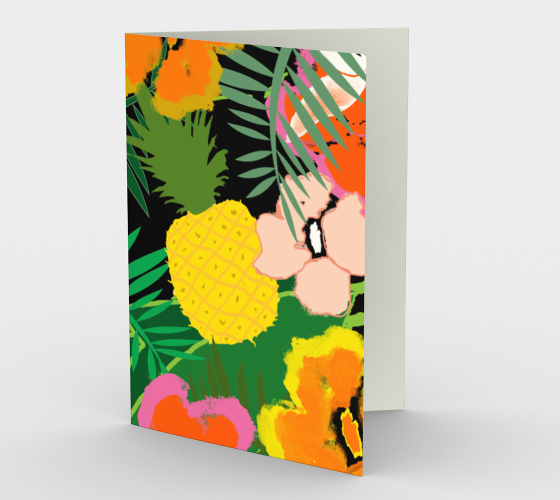 Aperçu de Pineapple Jungle Stationary Card #1
