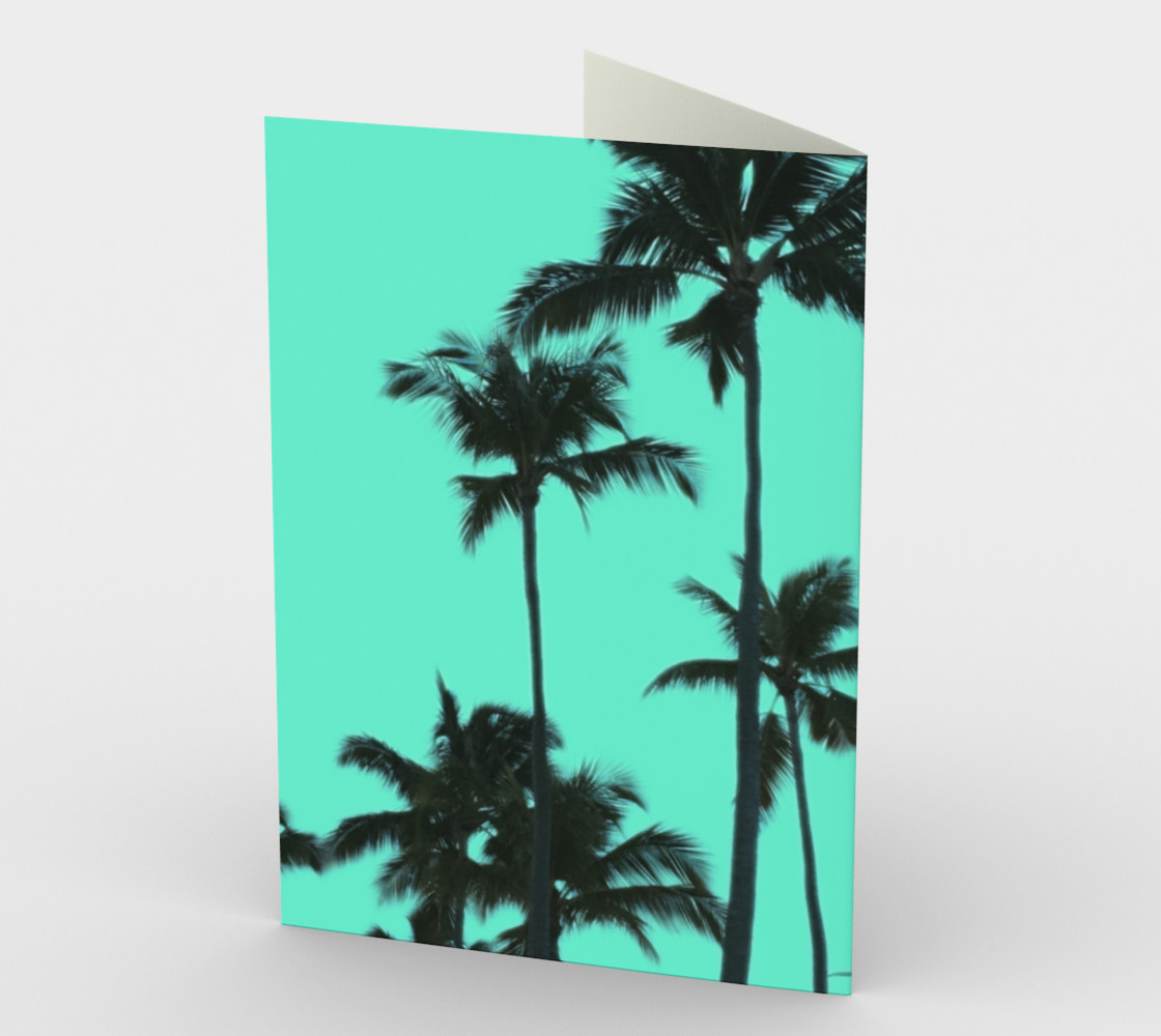 Aperçu de Blue Palms Stationary Card  - Blank Inside #2