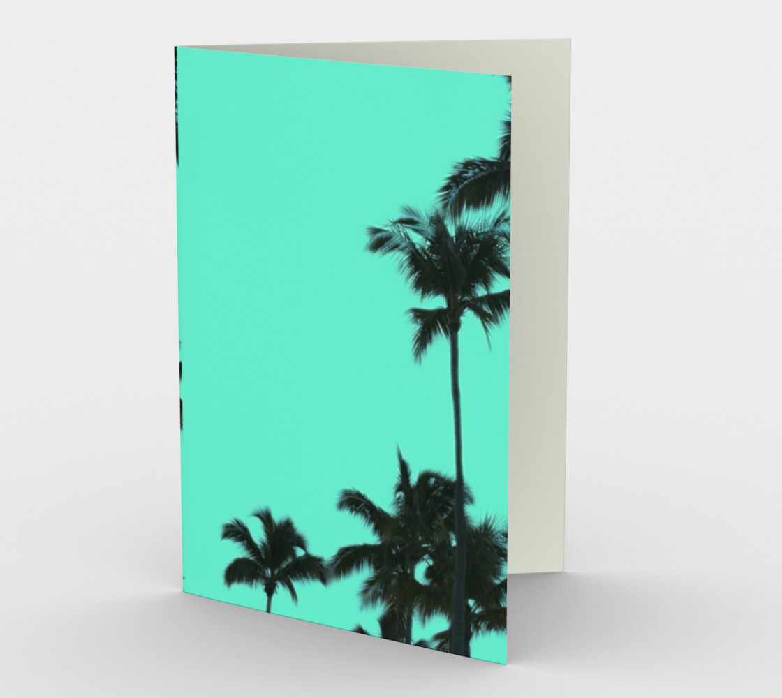 Blue Palms Stationary Card  - Blank Inside Miniature #2