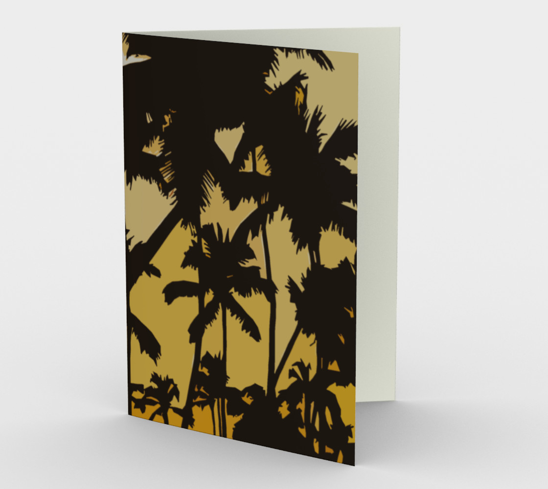 Palms at Sunset Stationary Card - Blank Inside Miniature #2