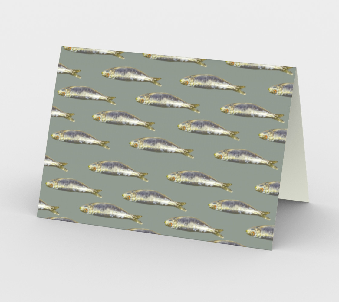 Anchovies Group Print Pattern Stationery Miniature #3
