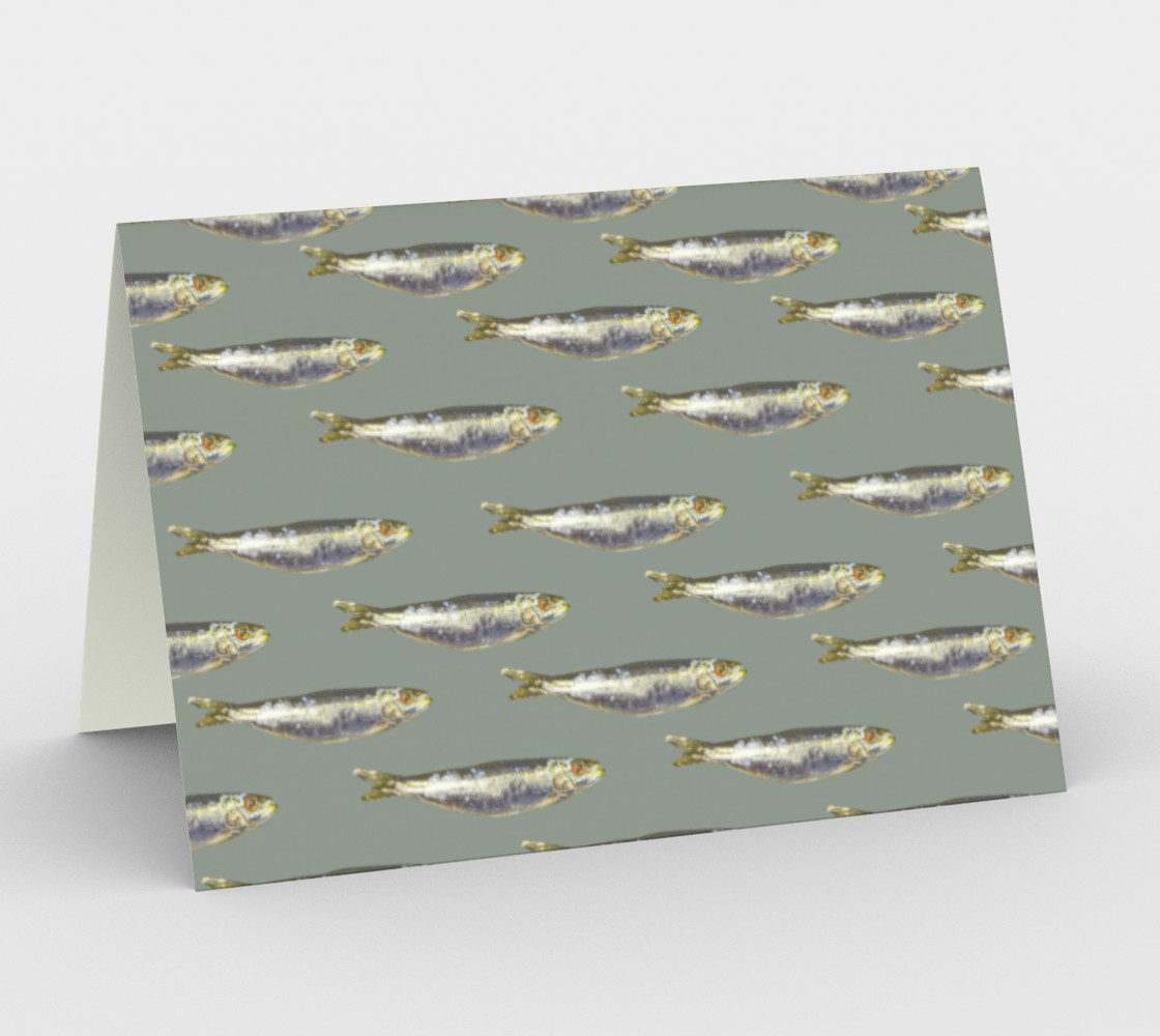 Aperçu de Anchovies Group Print Pattern Stationery #1
