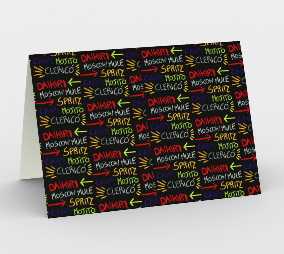 Alcoholic Beverages Words Pattern Stationery Miniature #2