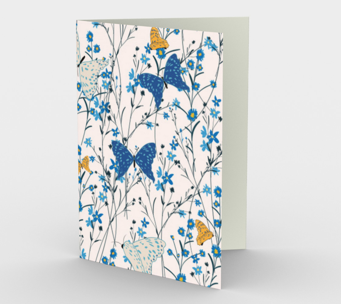 Aperçu de Wildflowers and Butterflies Blank Card #1