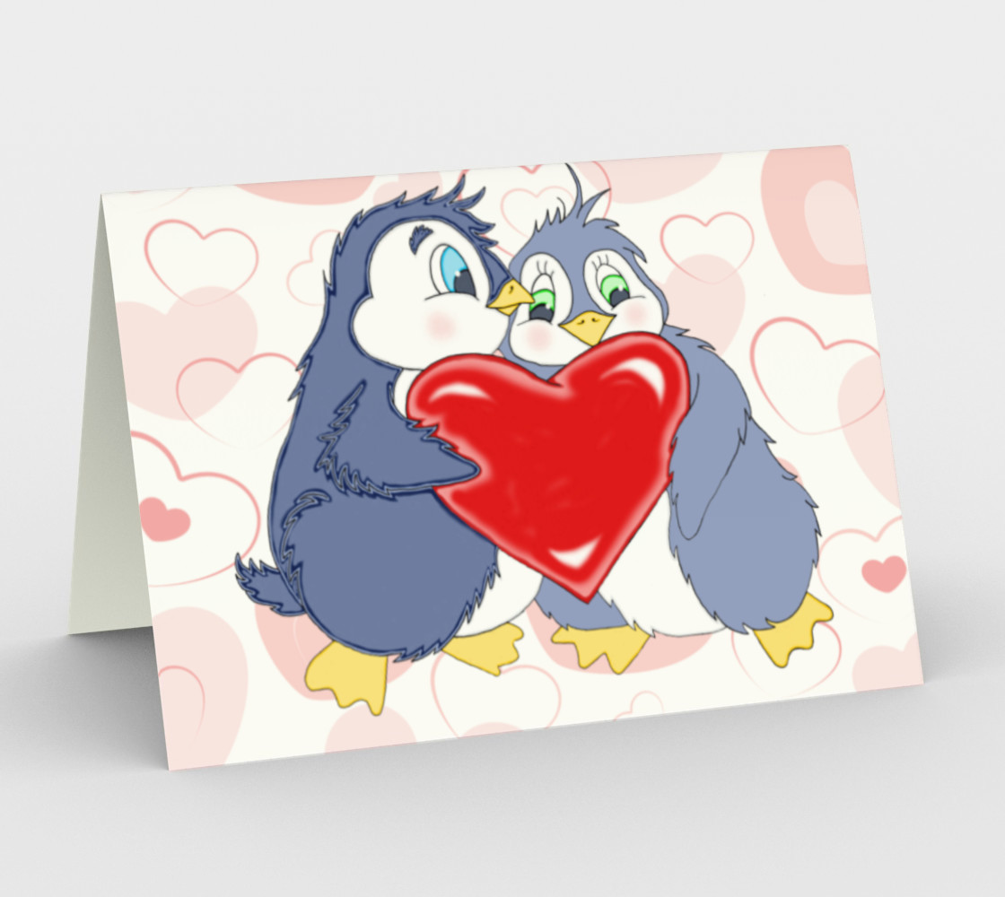 Penguin Love Pink Hearts preview #1