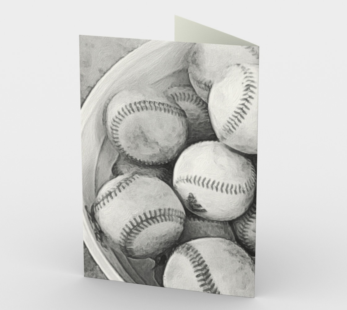 Bucket of Baseballs in Black and White thumbnail #3