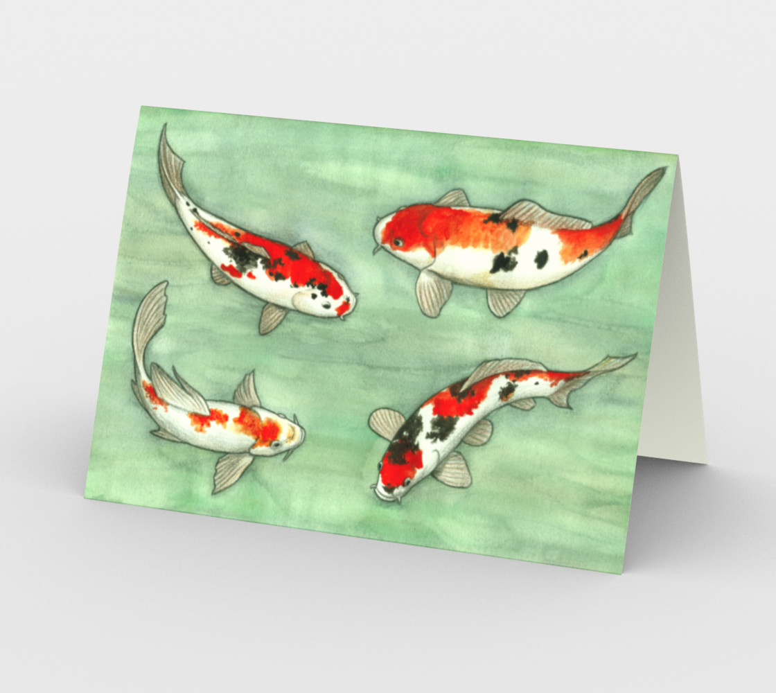 La ronde des carpes koï Stationery Card preview #2