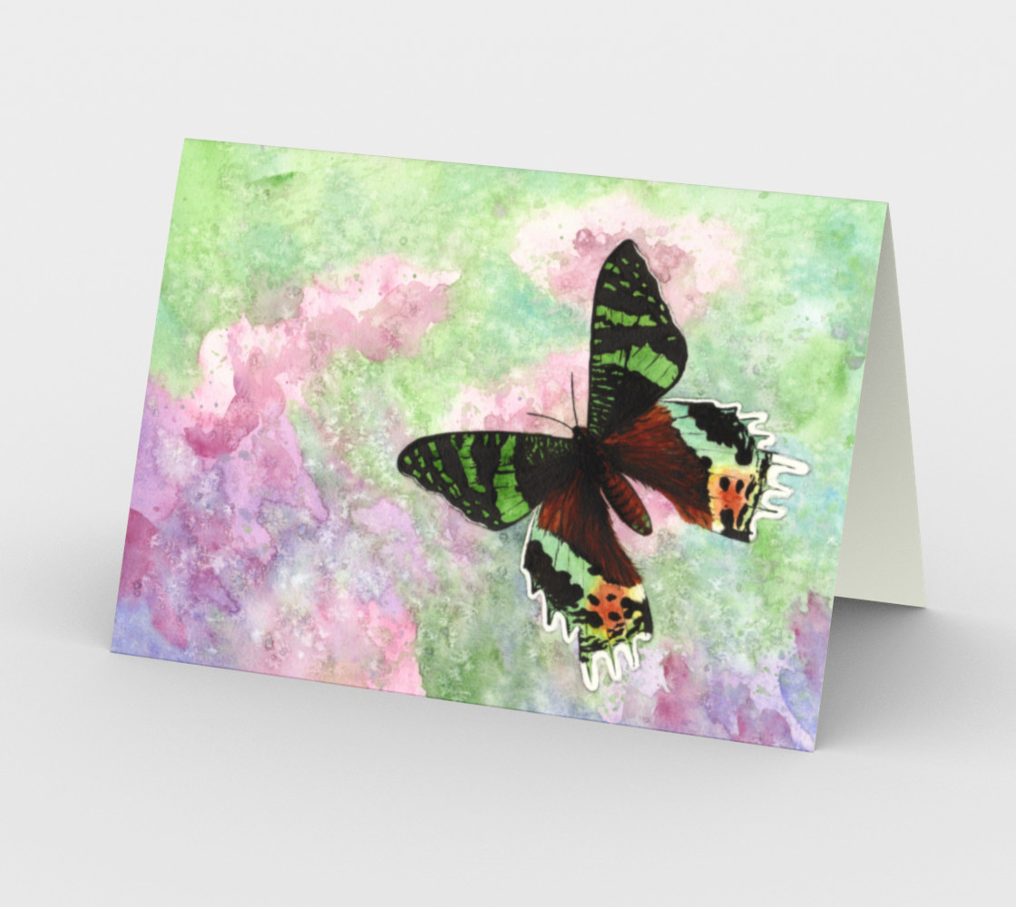 Urania Ripheus butterfly Stationery Card preview #2
