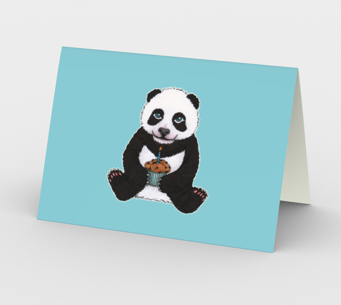 Baby panda's birthday Stationery Card Miniature #3