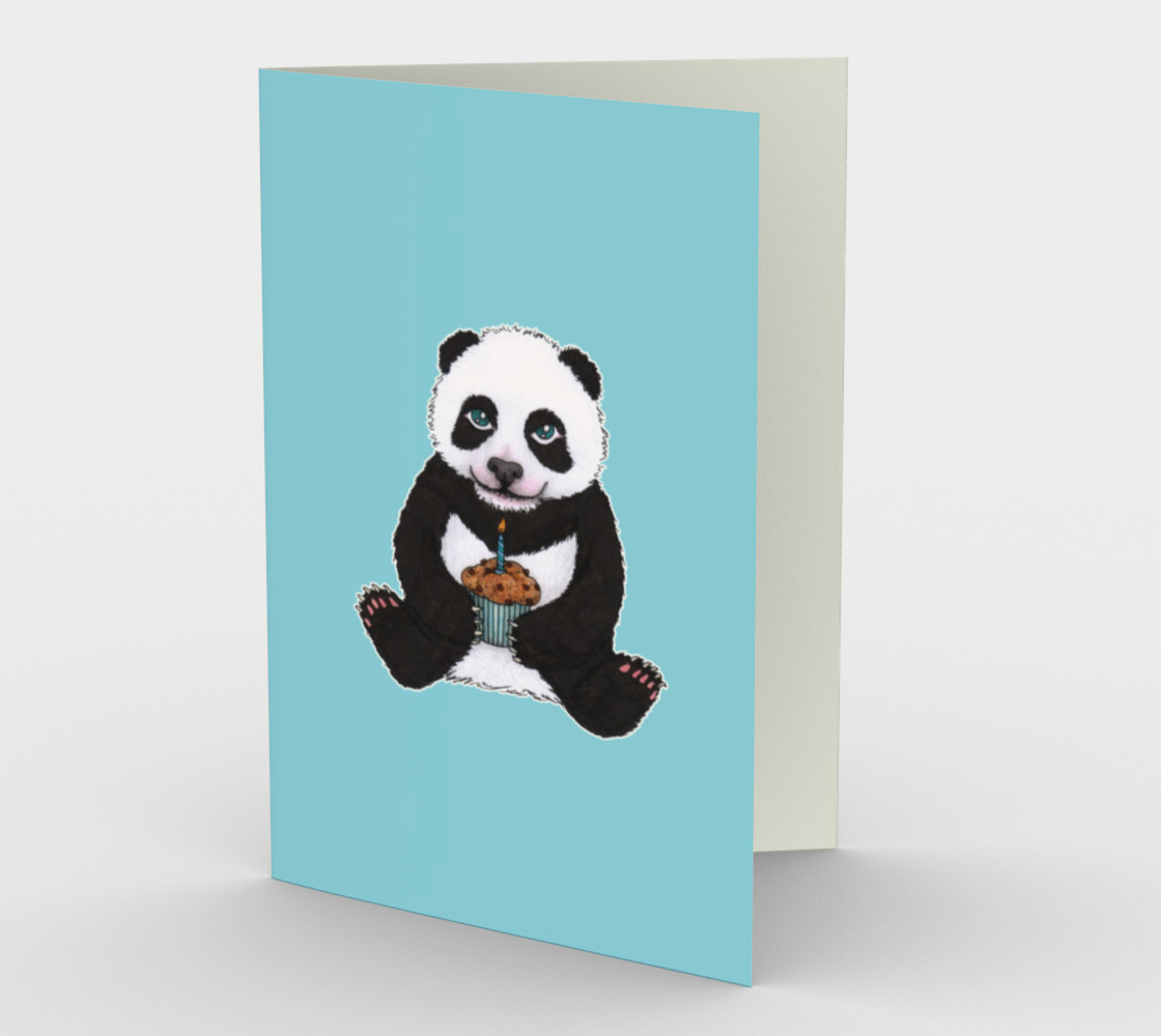 Baby panda's birthday Stationery Card preview #1