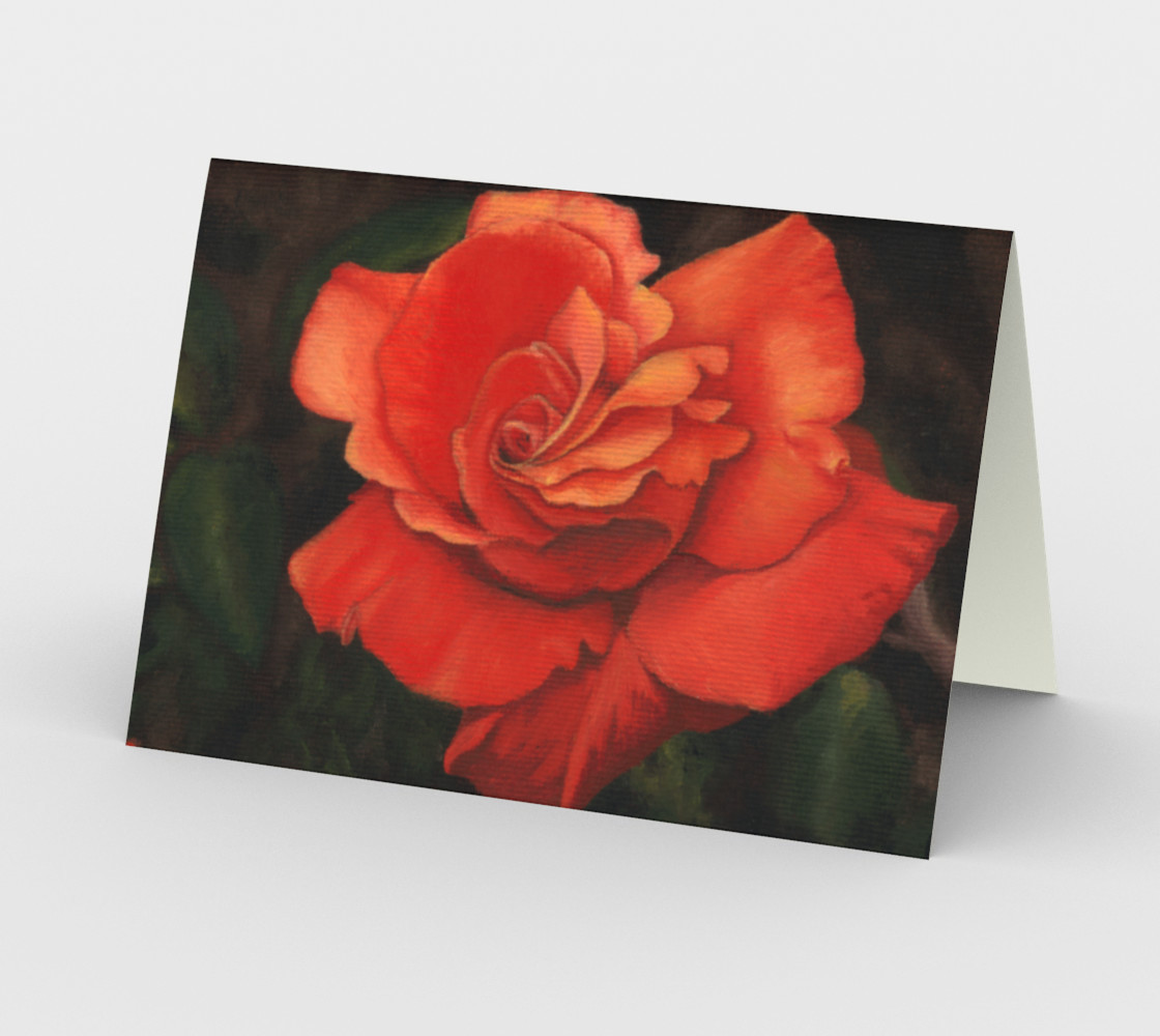 Coral rose flower Stationery Card preview #2