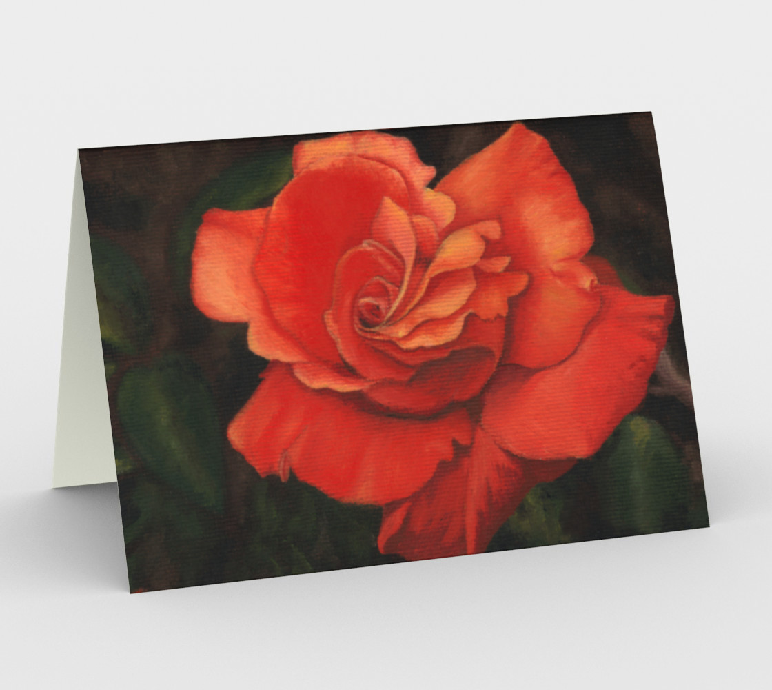 Coral rose flower Stationery Card preview #1