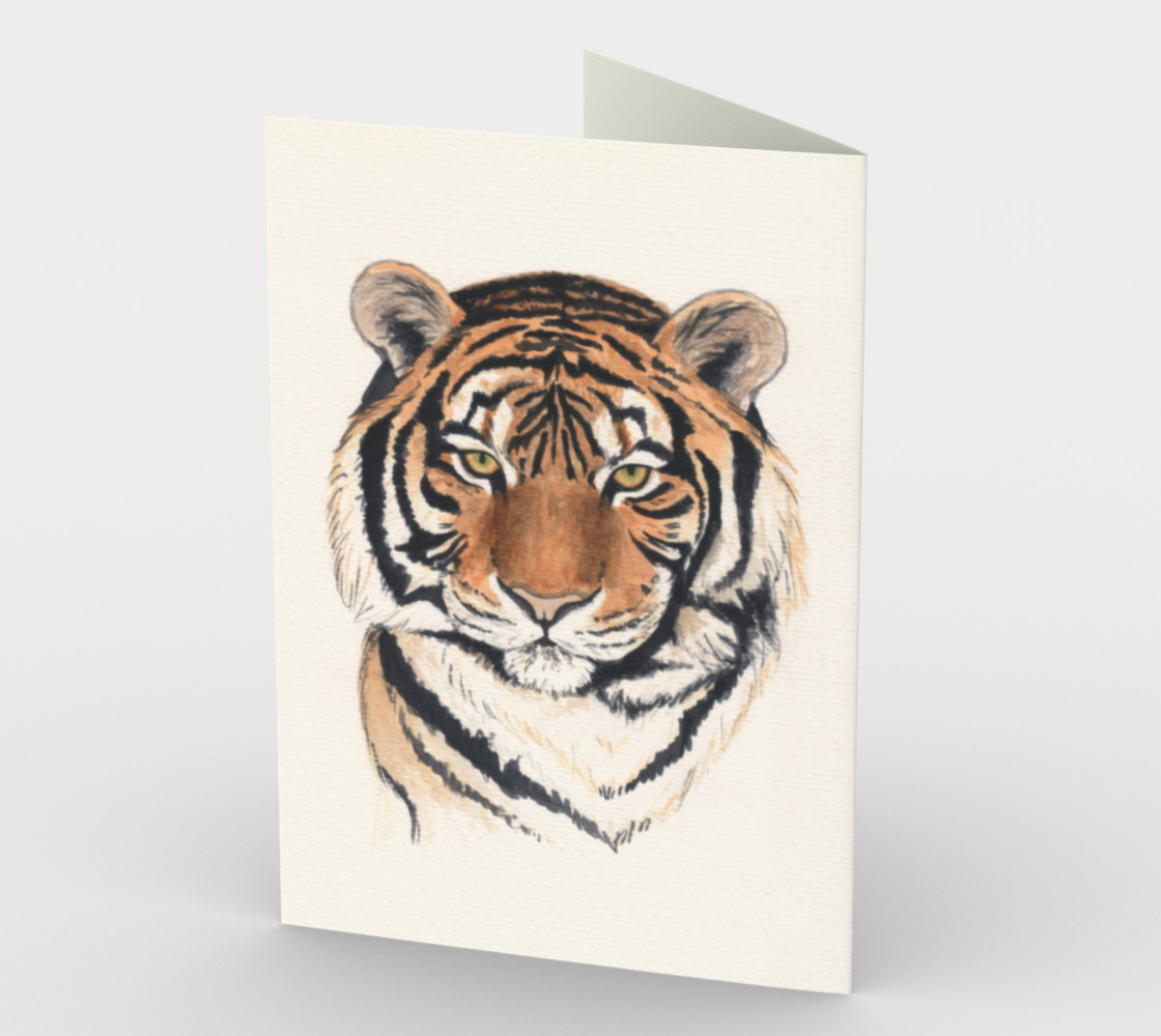 Tiger portrait watercolor Stationery Card preview #2