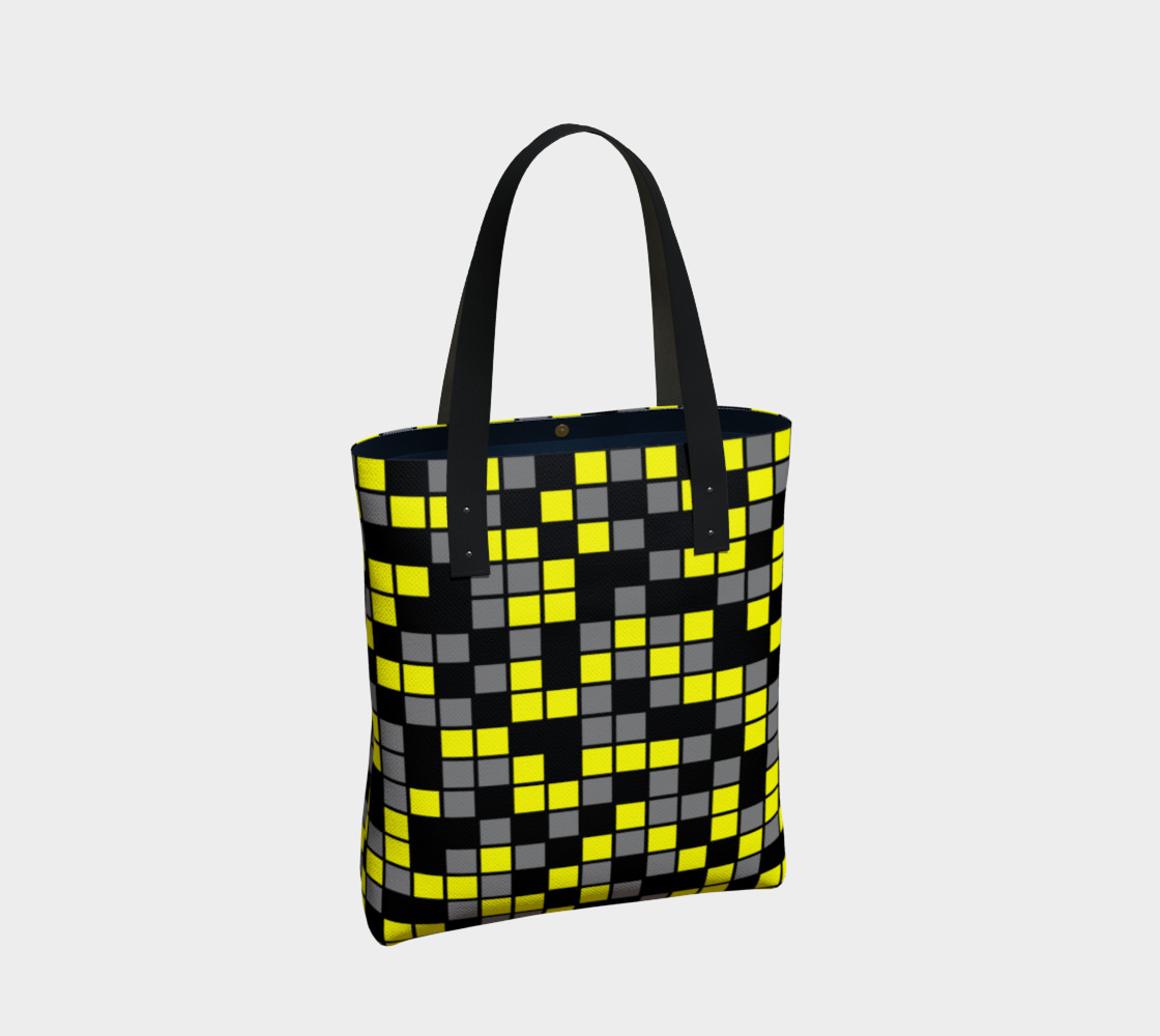 Aperçu de Yellow, Black, and Medium Grey Random Mosaic Squares #2