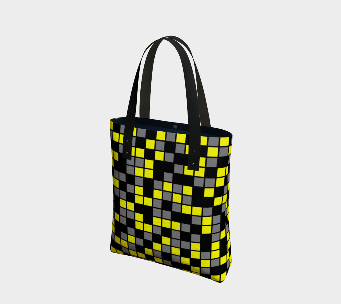 Aperçu de Yellow, Black, and Medium Grey Random Mosaic Squares #1