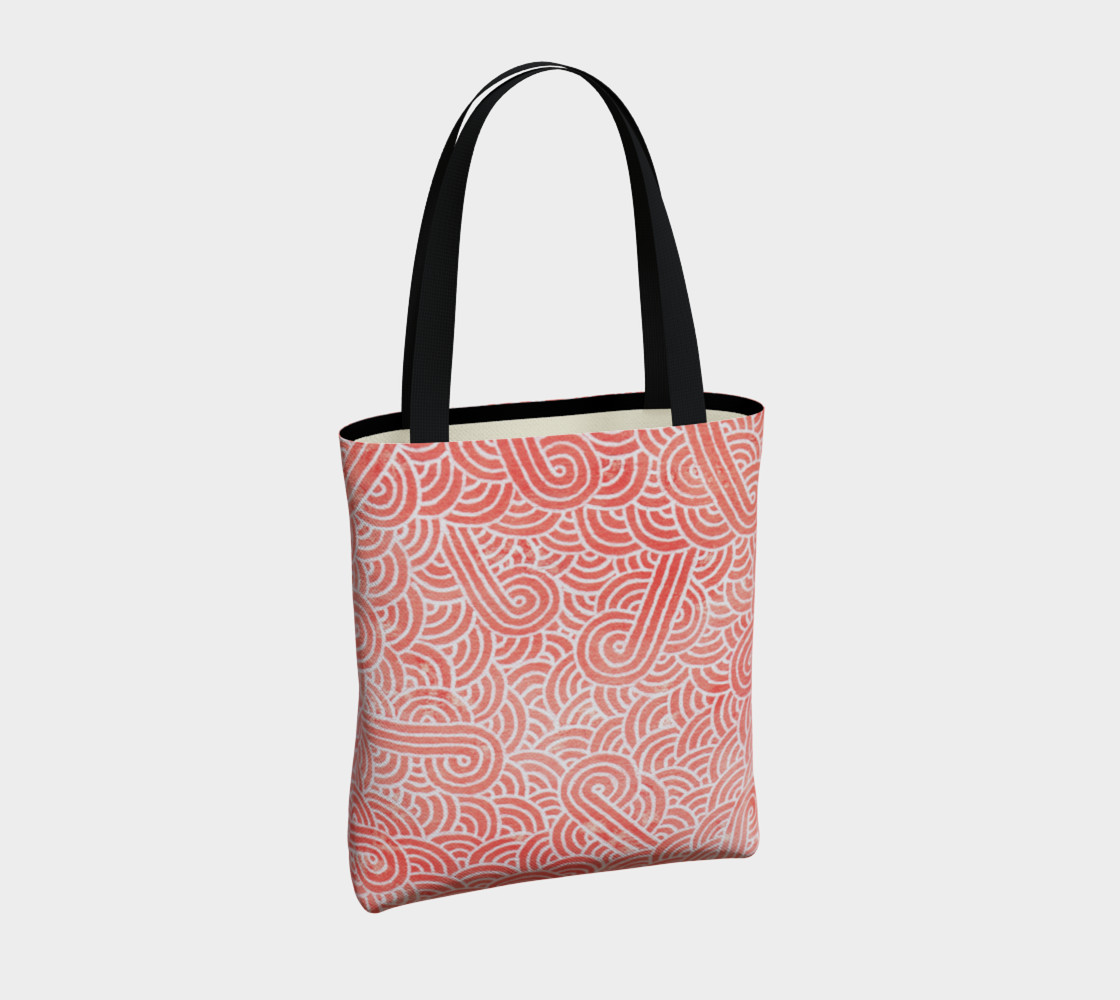 Peach echo and white swirls doodles Tote Bag thumbnail #5