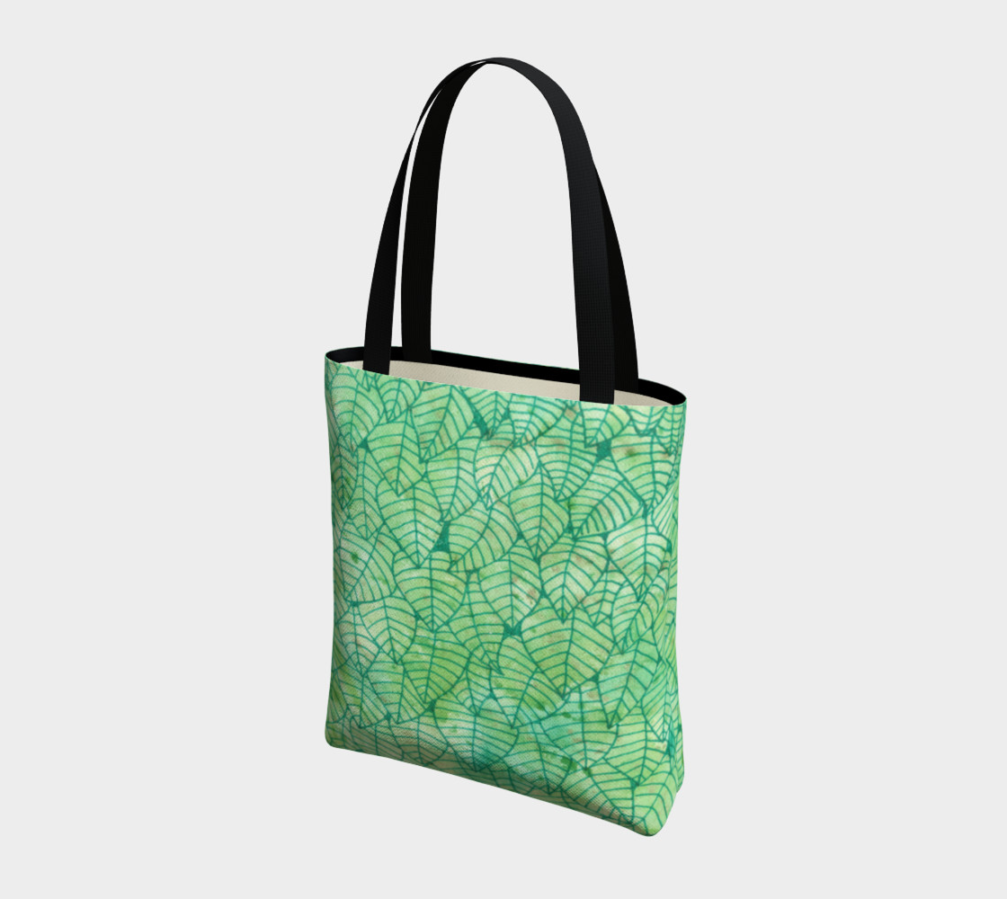 Aperçu de Green foliage watercolor Tote Bag #3