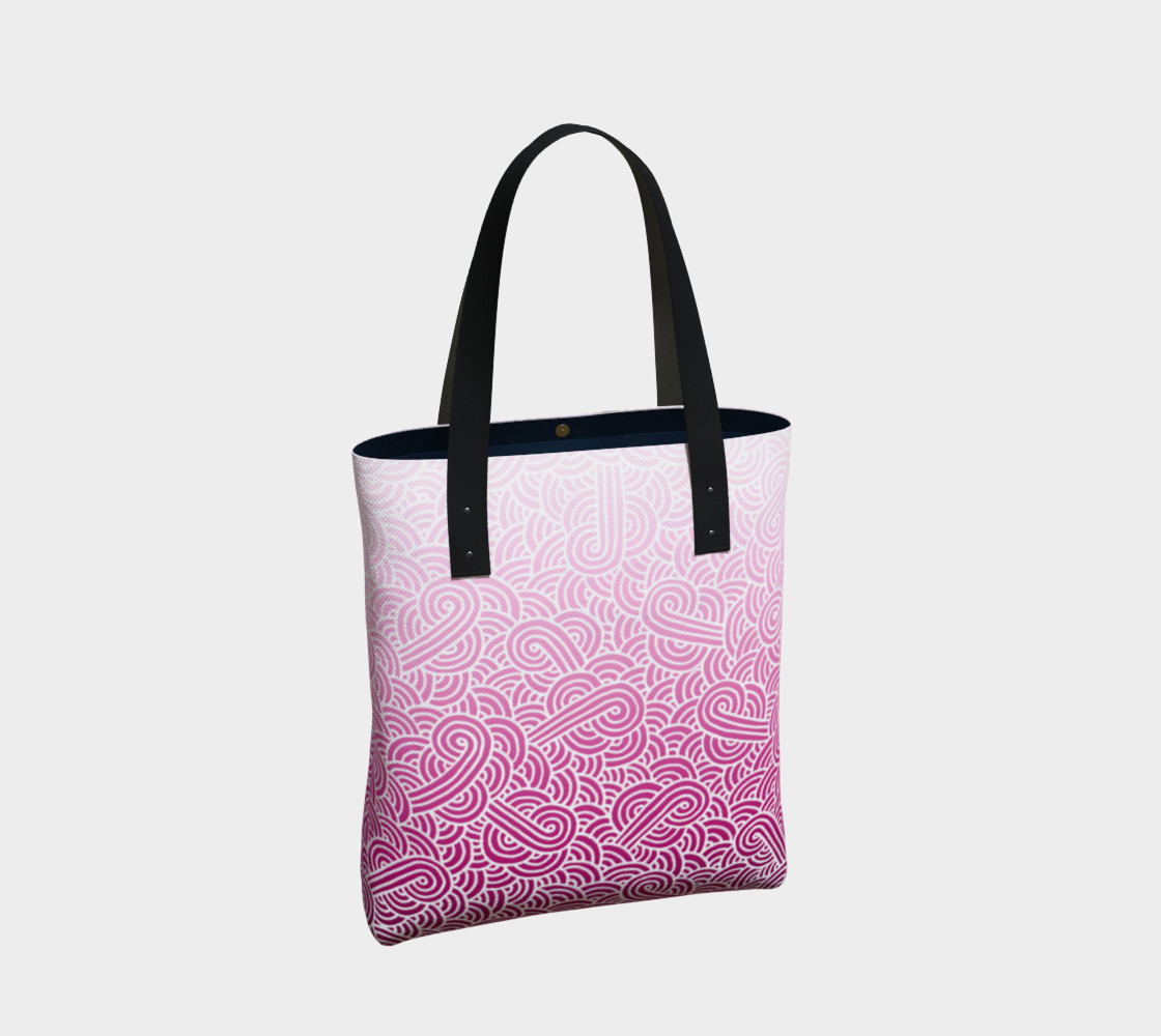 Ombré pink and white swirls doodles Tote Bag thumbnail #3