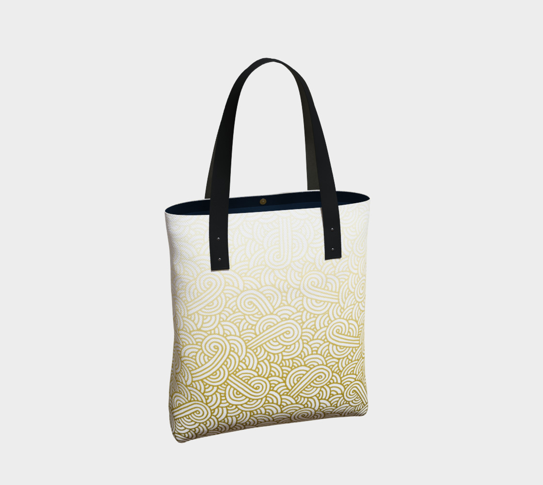 Gradient yellow and white swirls doodles Tote Bag thumbnail #3