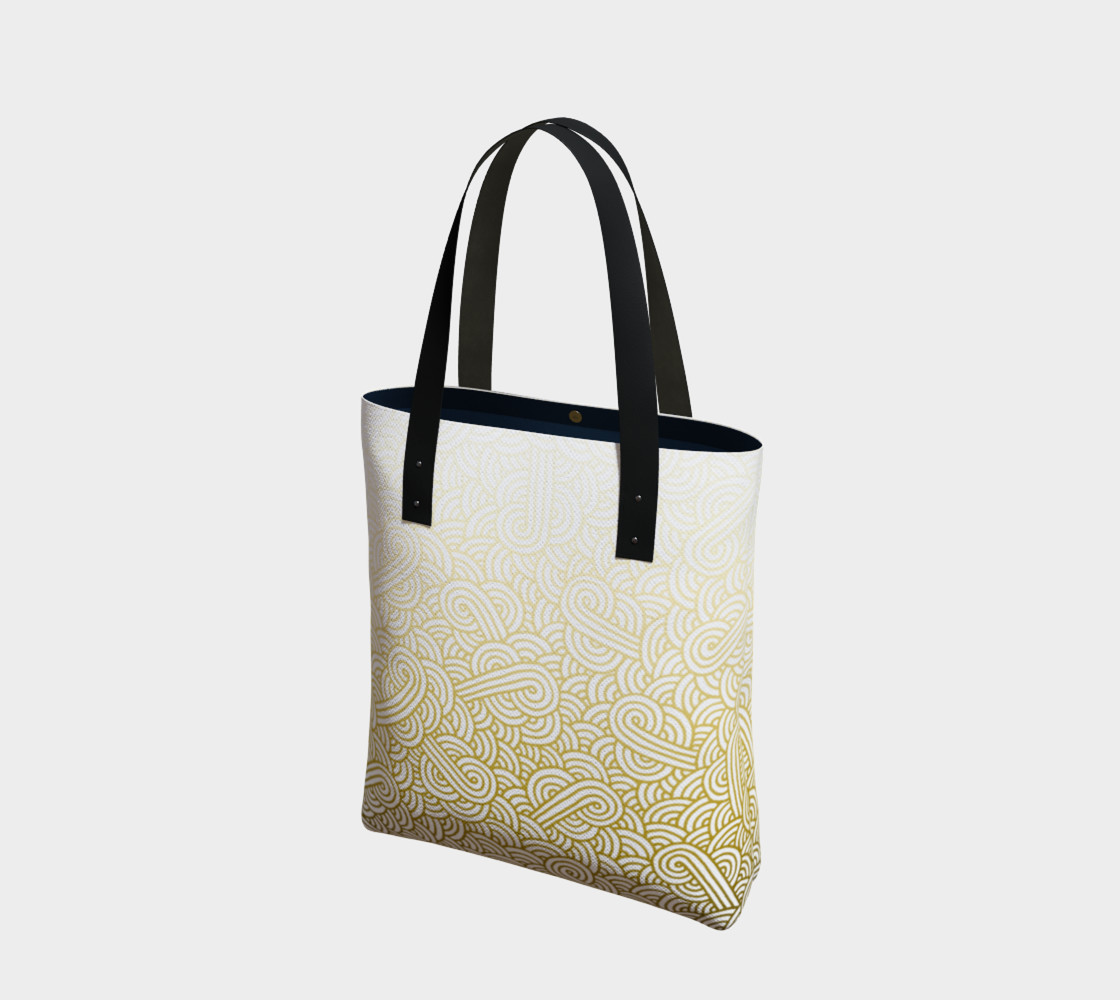 Gradient yellow and white swirls doodles Tote Bag preview #1
