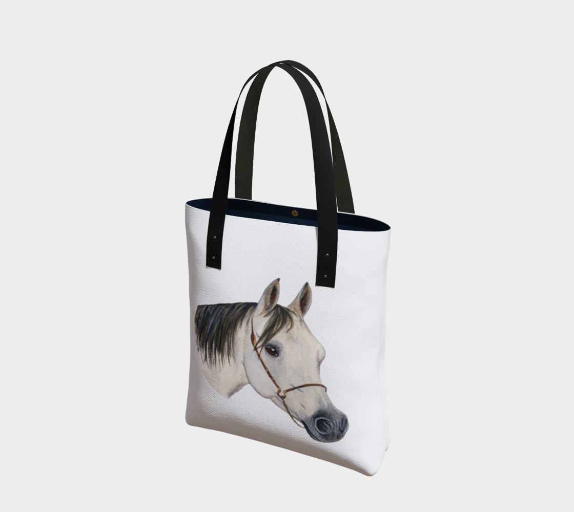 Grey arabian horse portrait Tote Bag preview #1