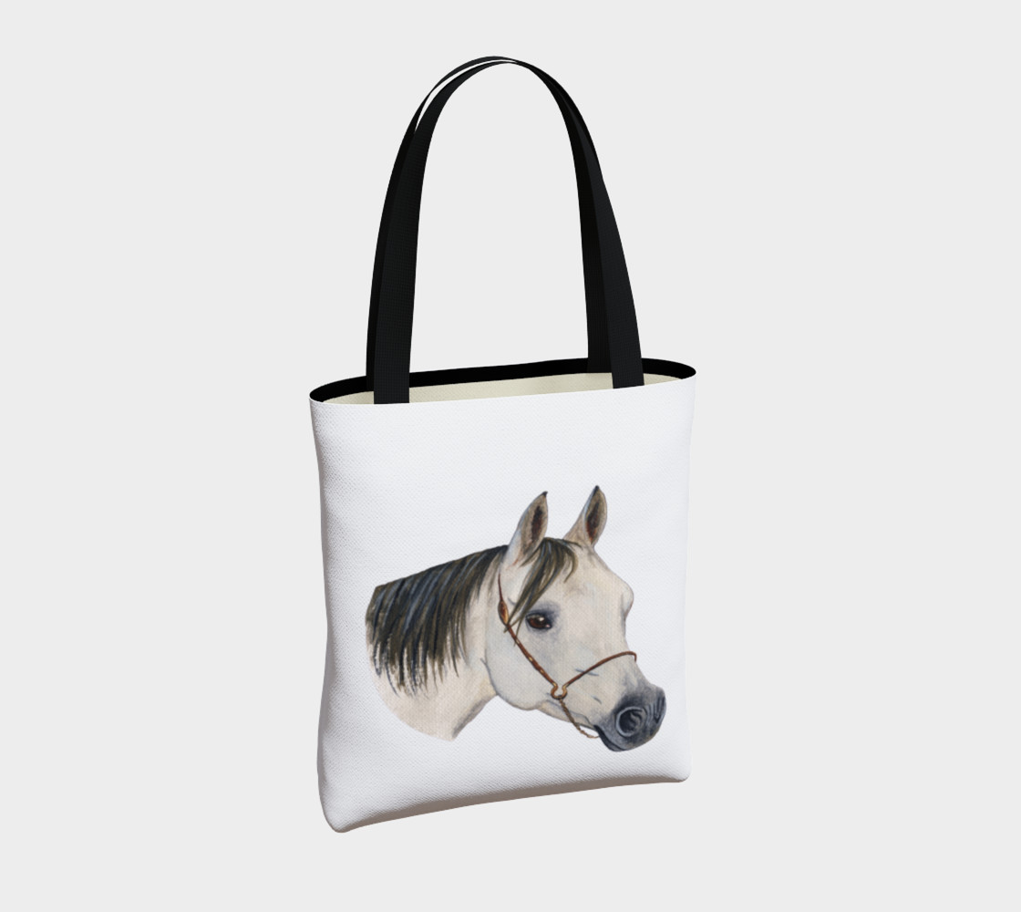 Grey arabian horse portrait Tote Bag thumbnail #5