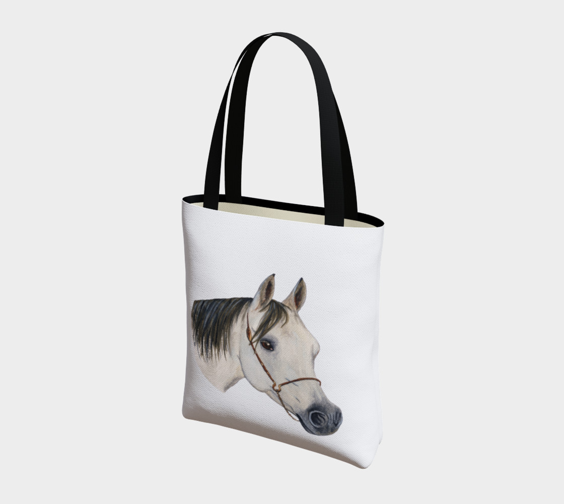 Grey arabian horse portrait Tote Bag thumbnail #4