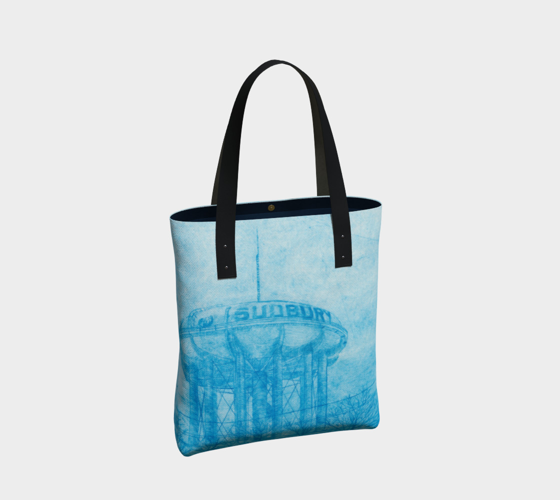 The Sudbury Water Tower Blue Canvas Tote Bag preview #2