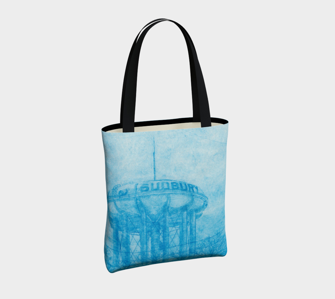 The Sudbury Water Tower Blue Canvas Tote Bag preview #4