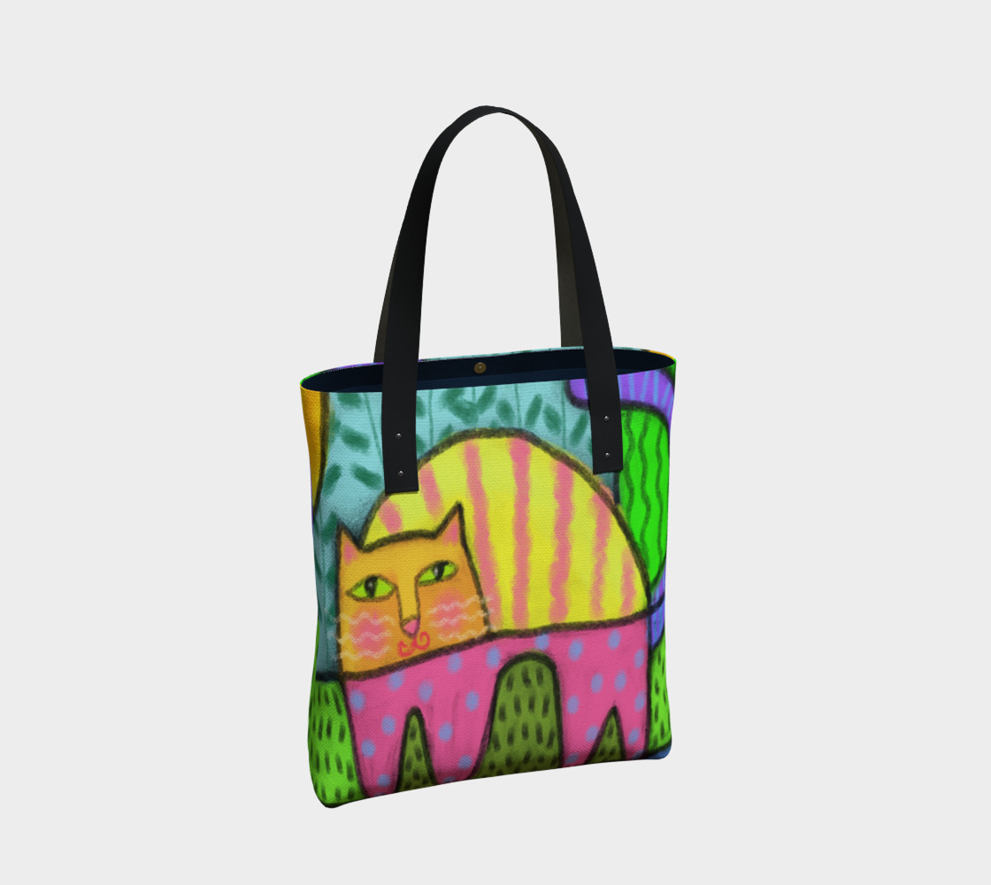 Funky Cat Abstract Art Tote Bag preview #2