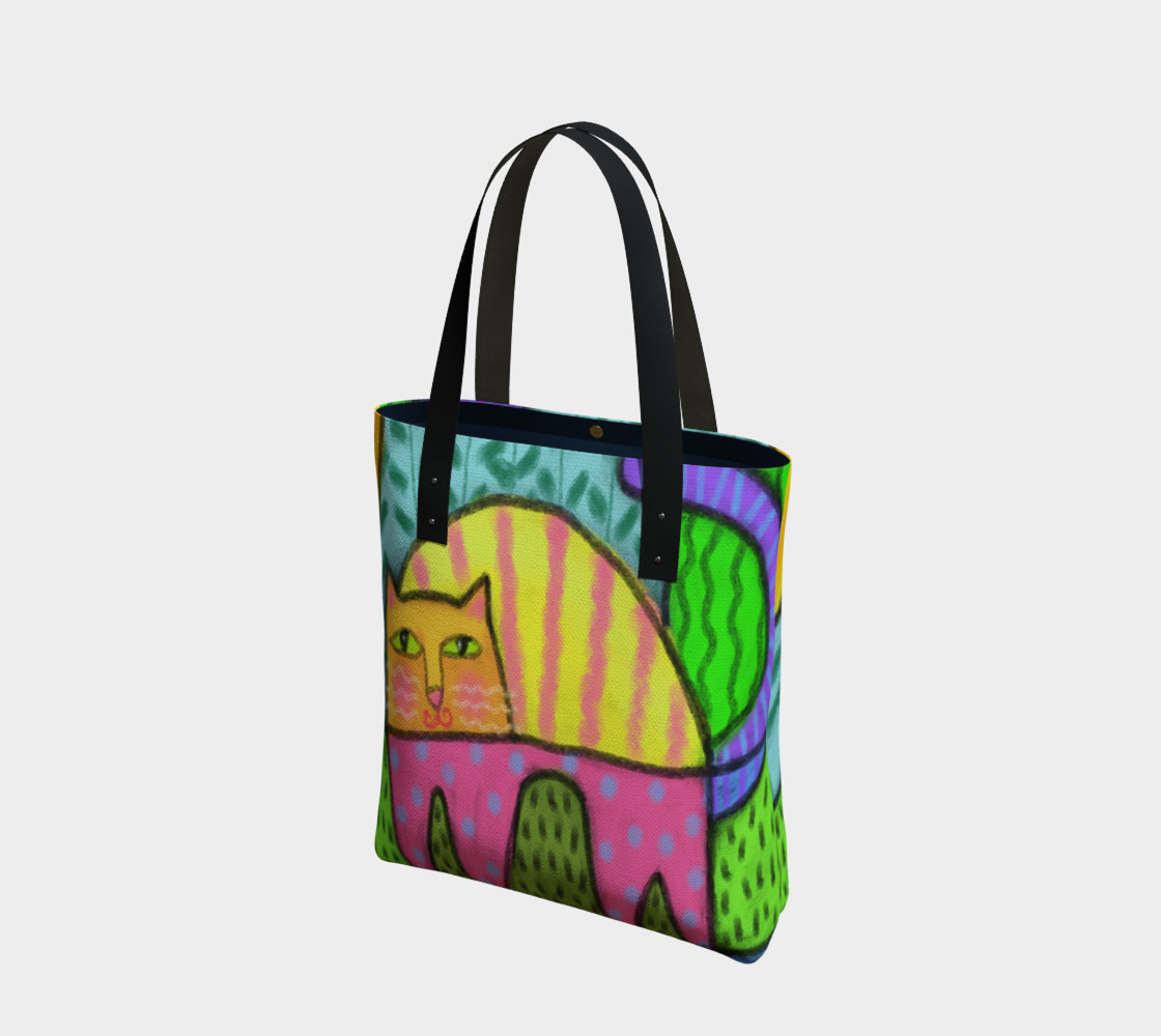 Funky Cat Abstract Art Tote Bag preview #1